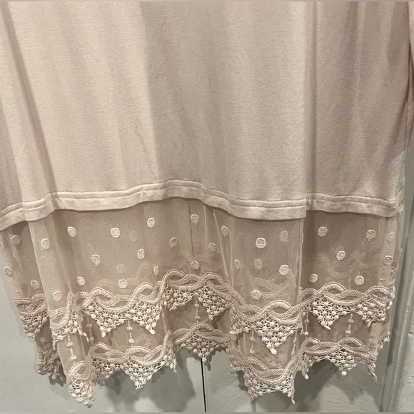 NWT Kaktus Cream Lace Loose Knit blouse tunic - Picture 7 of 8